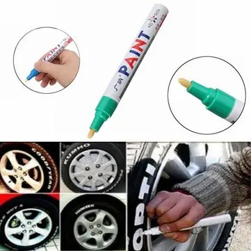 3 stk Grøn Farve Dæk Permanent Malerpind Dæk Metal Udendørs Mærkningsblæk Marker Trendy
