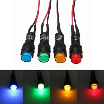 10mm Universal Indikator Dash Panel Advarselslampe