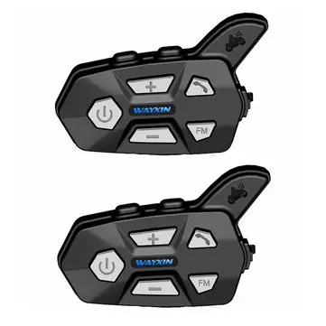 2STK WAYXIN 1000M Hjelm Headsets bluetooth 2 Ryttere Intercom til R5 Motorcykel FM Bt Trådløs Intercomunicador Interphone Mp3