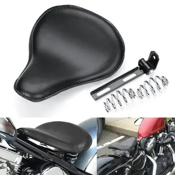 Sort motorcykel solo sæde med beslag fjeder til Harley Bobber Yamaha V Star 1300 1100 950