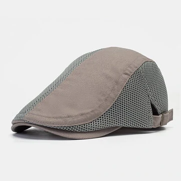 Collrown Mænd Mesh Åndbar Ivy Cap Justerbar Patchwork Casual Sunshade Beretkasket Flat Hat