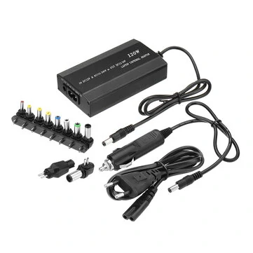 Excellway 120W 12-24V Justerbar Strømforsyning Adapter AC / DC Strømforsyning 5V USB-port