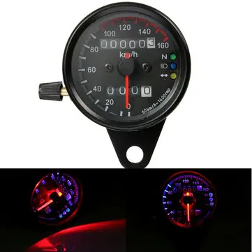 Universal motorcykel dobbelt baglygte signal odometer kilometermålere