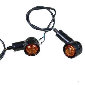 Universal 2PCS Retro Motorcykel Flasher Sort Foran Baglygte Blinklys