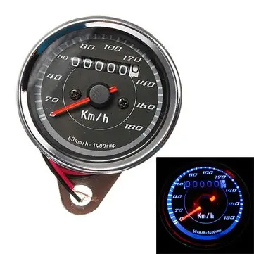 Motorcykel Odometer Speedometer Gauge Meter Dobbelt Farvet LED Baggrundsbelysning