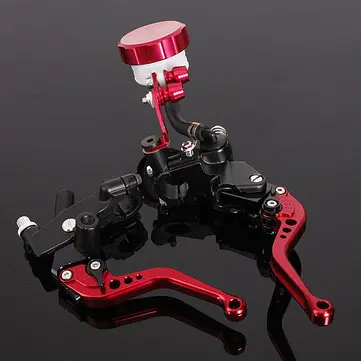 2 X CNC Rød Universal Motorcykel Bremse Koblingshåndtag Mester Cylinder
