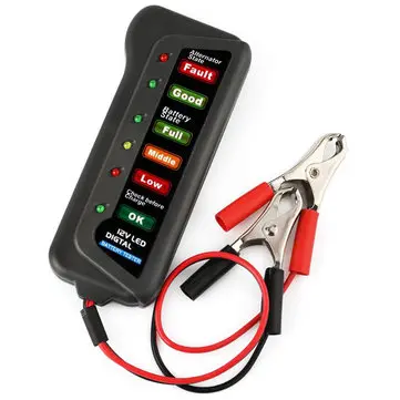 Ancel BST100 12V 6 LED-lys til køretøjets bilbatteritester diagnoseværktøj