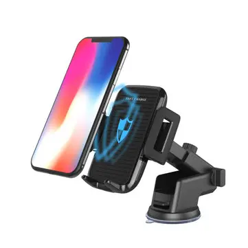 Qi Trådløs Hurtigoplader Bilretraktor Sugekop Dashboard Luftventil Telefonholder til Iphone X