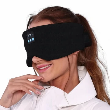 Bluetooth 5.2 Trådløs Søvnmaske Blød Åndbar Stof Lysblokkerende HD Stereo Lyd Musik Øjenmaske Rejse Bærbar Søvnmaske