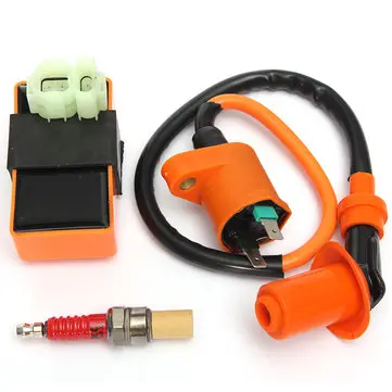 Tændspole + Racing CDI-boks + Tændrør til GY6 50 125 150cc Moped Scooter ATV Go Carts