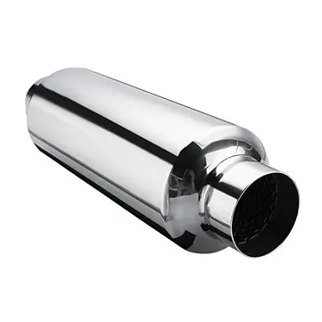 Universal Turbine Udstødningslyddæmper Resonator 304 Rustfrit Stål 2,5 Tommer Indløb 2,5 Tommer Udløb