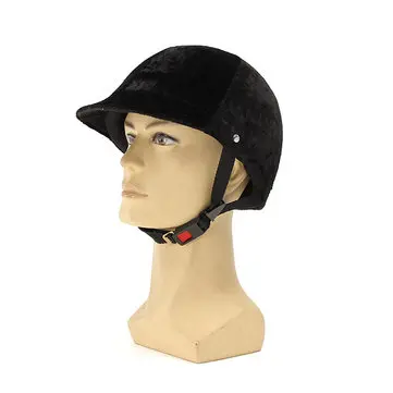 Sort Ridende Ridderhjelm i Velvet Hat Mænd Kvinder Til Ridning El-Scooter Motorcykel