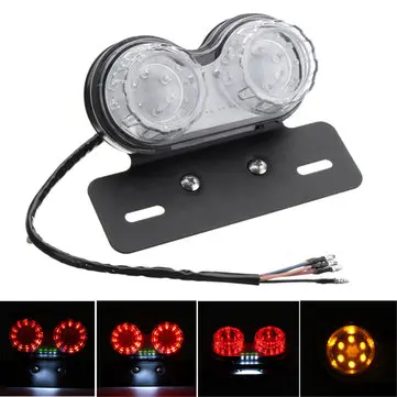 Nummerplade LED-bremse Dual Tail Blinklys til Bobber Cafe ATV Chopper