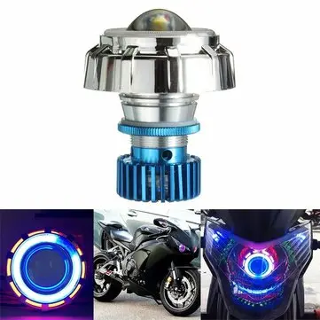12V LED-projektor-kit Hi / Low Beam Forlygte Engel Djævløje Motorcykel