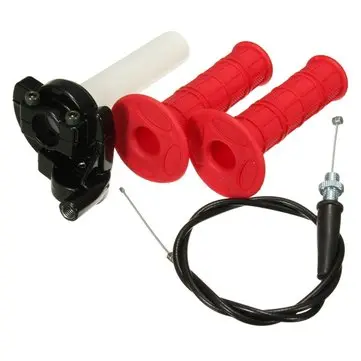 22mm 7/8 tommer Throttle Grips Twist Med Kabel Hurtig Handling For 110cc 125cc Pit Dirt Bike Red