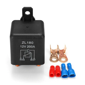 12V 200A Kraftig Splitter Relæ til Bil, Lastbil, Båd og Varevogn med Terminal