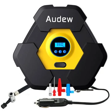 AUDEW 150PSI 120W 12V Bærbar Dæk Inflator Digital Luftkompressor Pumpe med 10ft Kabel & LED-lys