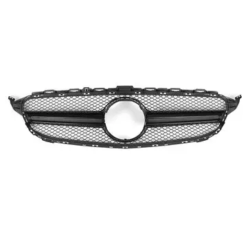 Blank sort forreste stødfangermaskegrill til Mercedes C-Klasse W205 15-18