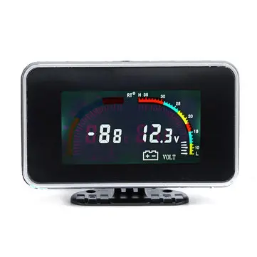 12V 24V 2 I 1 LCD Bil Digital Måler Spænding Tryk Vandtemperatur Meter M10