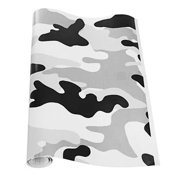 Sort og hvid kamuflagebil- og motorcykelfolie Vinylfilm Wrap Sticker Kamouflage Dekal Spejl DIY Stil