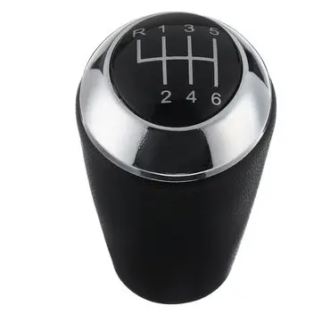 Bil Chrome Læder 6 Udstyrstangsknop til Mazda 3 5 6 3-serien CX-7 MX-5
