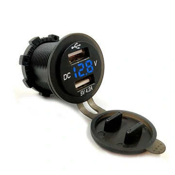 4.2A 12V USB-stikdåse Strømadapter Universal Motorcykel Biloplader Vandtæt
