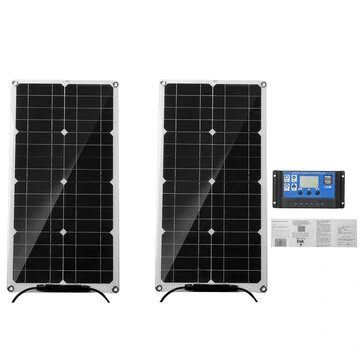 12V 25W Bærbar solcellepanel med kontroller Trickle batterioplader til bil, varevogn, båd, campingvogn, campingvogn
