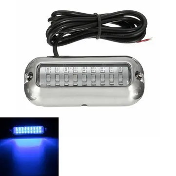 3,5 tommer Blå 27-led 316SS-dæksel 50W 74Lm Undervandsponton Vandtæt Båd Transomlys
