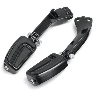 Par Passager Sport Fodhvilere Montering Beslag Sort Aluminium Til Harley
