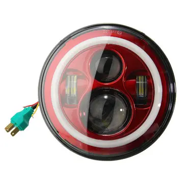 7-tommers H4 LED-forlygter Hi-Lo Beam Light Halo Angle Eyes til Wrangler