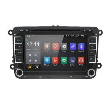 7 tommer 2 DIN til Android-bilradio DVD-afspiller Quad Core 1G+16G touchskærm GPS Wifi bluetooth til VW Passat Golf Jetta Seat Skoda