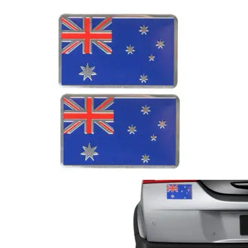 2 stk Aluminiumslegering 3D-emblem Australien Australiensk flagmønster Klistermærke Dekoration