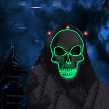 Halloween LED-lys kraniehoved ansigtsmaske karneval natt cosplay-kostume rekvisitter