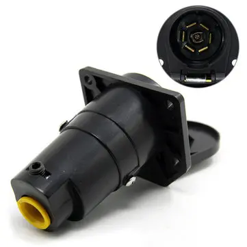 Tirol T21848 USA 7-vejs stik Rund Trailer Connetor RV Lysstik Conenetor Vehicle End Female