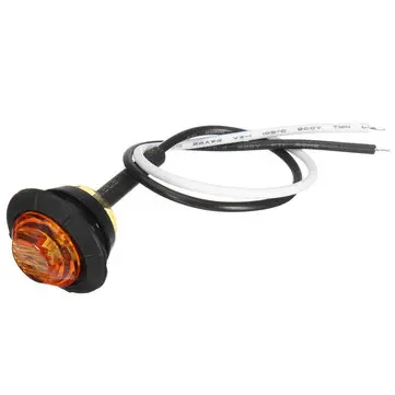10 stk Mini 12/24V Amber Rund LED-knap Side Markør Lys Lamper Trailer