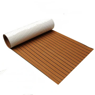 900x2300x6mm EVA-skum Teakbrun med sort linje Faux Teak-bådtag-skive
