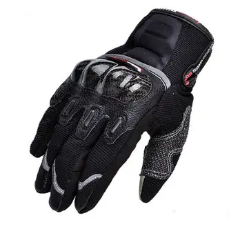 Motorcykel handske med fuld finger og touchskærm i kulfiber til offroad cykling og racing MAD-03