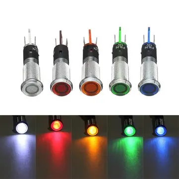 12V 8mm LED Panel Pilot Dash Varsellys til bil, lastbil, båd, motorcykel og marine lampe