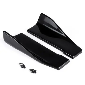 2 stk. 35CM Sorte Universalbil Sideskørter Bagkofanger Læbe Splittere Winglet Forklæder
