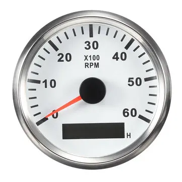 12V 24V 85mm 0-6000 RPM Båd Meter Turtæller Timetæller
