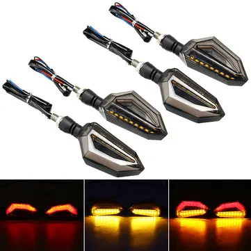 4 stk. 12V Røde LED Blinklysindikatorlygter til Motorcykler Kawasaki/Yamaha/BMW/Honda/KTM