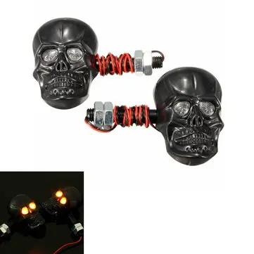 4stk 12V 0,5W Motorcykel Skeletskalle Blinklysindikator