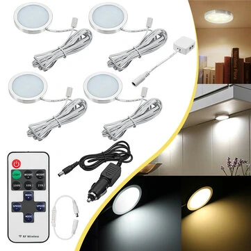 4 stk. 12V LED Indbygget Ned Kabinetlys RV Tagloft Campingvogn Båd Lampe