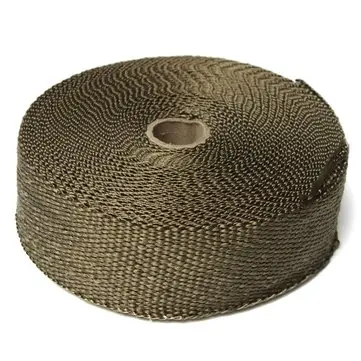 50mmx15m Udstødningsvarme Wrap Isolering Rør Tape Titanium Glasfiber Med 6 Rustfrit Stål Bånd