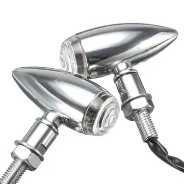 4 stk. 10mm Motorcykel Bullet Blinklys Indikator Lys til Harley Davidson Cruiser Chopper Chrome