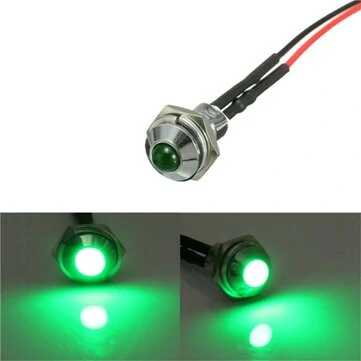 8mm LED Advarselsindikatorlys Pilot Retningsbestemt Instrumentbrætbelysning Bil Lastbil Båd