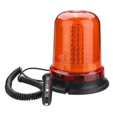 12V-24V Blinkende Advarselssignal Lampe Med 80 LED Magnetisk Montering Roterende Amber