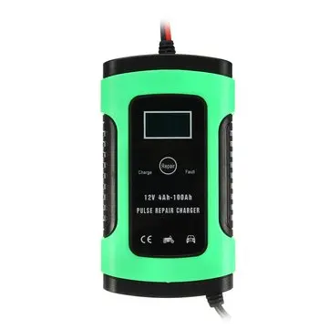 EU-stik 12V 6A Pulserende Reparation LCD Batterioplader Til Bil Motorcykel Blysyrebatteri Agm Gel Wet