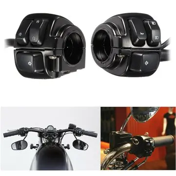 Motorcykel 25mm Diameter Styrekontrolknap Med Ledningsnet Til Harley XL883
