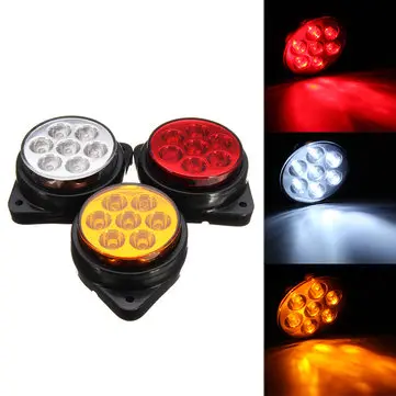 Bil Runde 7 LED Side Markør Lys Indikator Klaring Udskiftning Lampe Lastbil Trailer